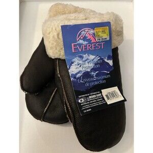Vintage Everest Sherpa Leather Mittens Mitts Made In Canada NOS